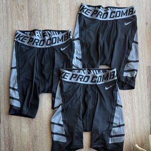 Nike Pro Combat Black and Gray Shorts Trio
